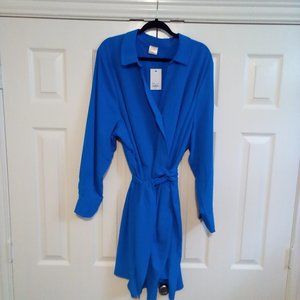 Plus Size INTEMPO Faux-Wrap Shirt Dress